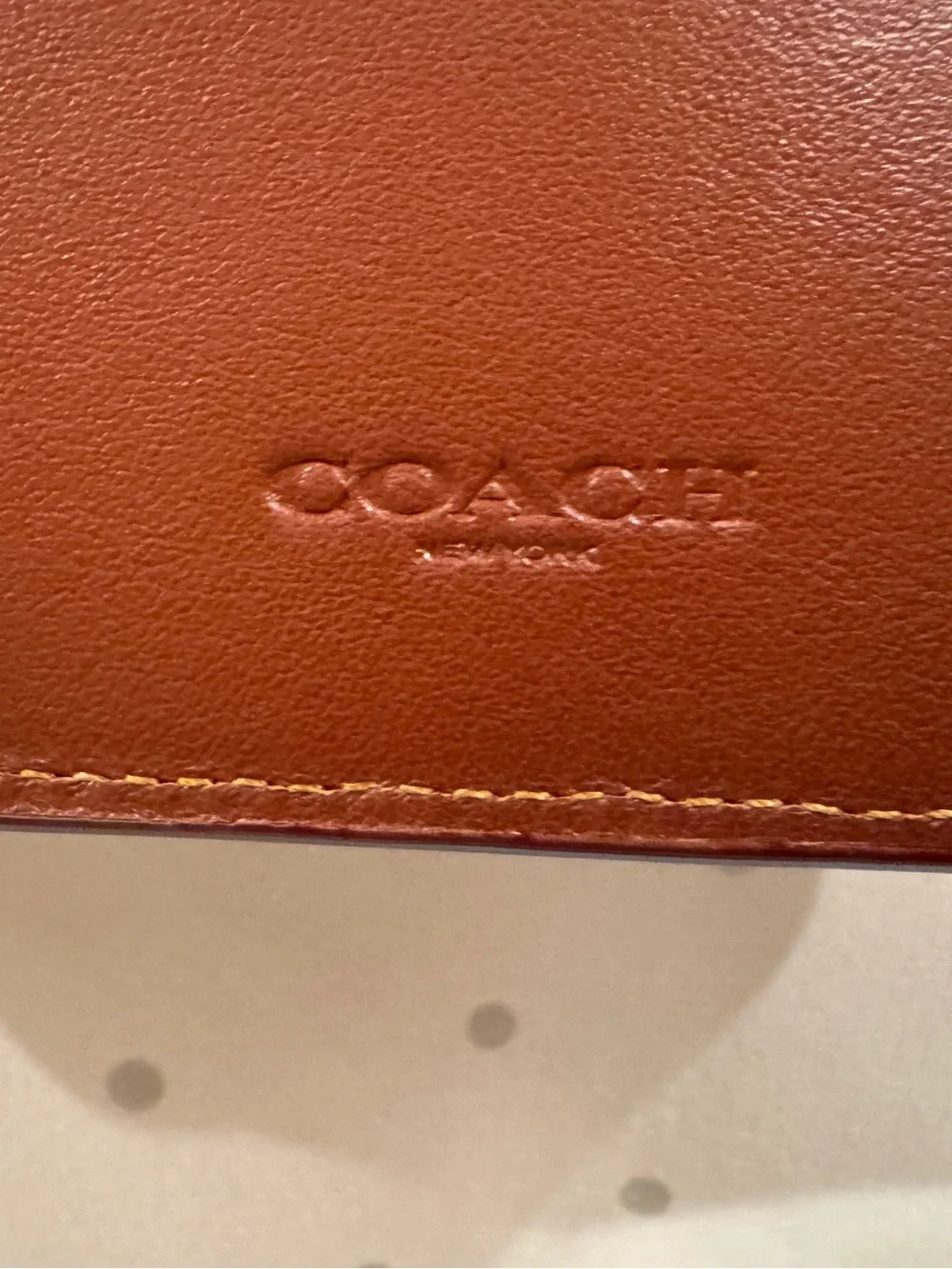Coach Brown Logo Canvas & Leather Phone Wallet Case with Gold C Accent